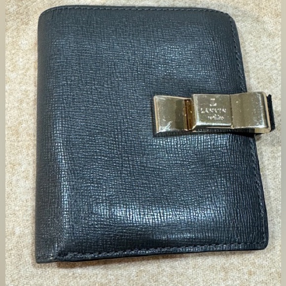 Lanvin Bluish Gray Short Leather Bifold Compact Wallet-Preloved